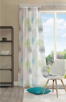 HOME WOHNIDEEN Vorhang RAWLINS, Schlaufen (1 St), transparent, Microfaser, Schal aus Voile bedruckt