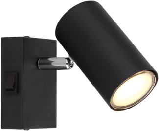 Wandleuchte, Metall, schwarz chrom, beweglicher Strahler