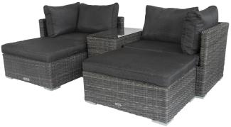 Bellavista Samoa Gartenlounge, Polyrattan, grau, für 4 Personen