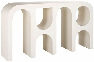 Casa Padrino Luxus Konsole Weiß 150 x 35 x H. 80 cm - Luxus Wohnzimmer Möbel