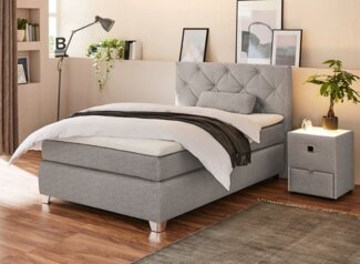 Jockenhöfer Gruppe Boxspringbett Finja, mit Topper und Zierkissen, erhältlich in 90,120,140 & 180cm Breite