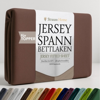 Strauss Home Spannbettlaken Premium Topper Spannbettlaken 150GSM für Matratzen-Topper 10cm Höhe, Gummizug: Rundumgummi, für Topper mit einer Höhe von 10cm, OEKO-TEX zertifiziert