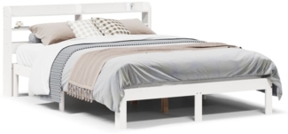 vidaXL Bettgestell mit Kopfteil ohne Matratze Weiß 120x190 cm 3306777