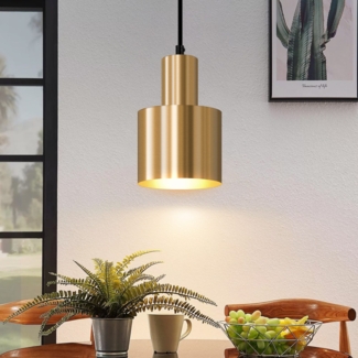 ZMH Pendelleuchte Esstisch Hängelampe Vintage -Pendellampe Esszimmer 1 Flammig Esszimmerlampe Gold Design Esstischlampe E27 Metall Hängeleuchte für Schlafzimmer Wohnzimmer - Ohne Leuchtmittel