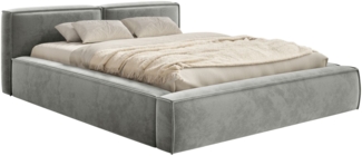 Selsey 'Tilves Slim'Polsterbett 200x200 mit Bettkasten und Lattenrost, Velours, grau