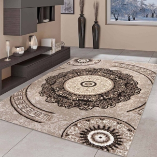 TaraCarpet Teppich Moderner Teppich Aragon 77 Oriental, rechteckig, Höhe: 13 mm, Designer Oriental braun Wohnzimmer Schlafzimmer Esszimmer 080X150 cm