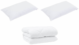 vidaXL Winterbettdecke mit Kissen 3 pcs Weiß Mikrofaser 3377877