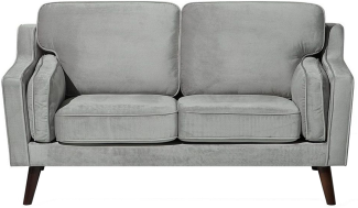 2-Sitzer Sofa Samtstoff hellgrau LOKKA