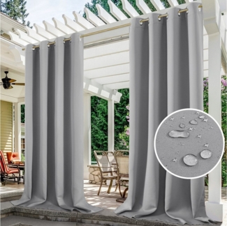 BYSURE Outdoorgardine ND01V354G, Ösen (2 St), blickdicht, Outdoorvorhänge Wasserfest mit Ösen