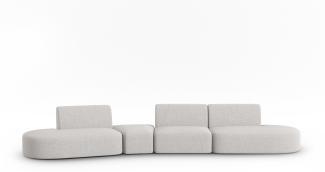 Micadoni Modulares Sofa Shane 6-Sitzer Links Chenille Silber Melange