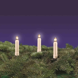 Weihnachtsbaumkette, klar/weiß, E10/3W, mit teilbarem Stecker 15 x E10/16V/3W 12,60 m