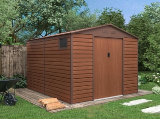 Vente-unique - Gartenhaus - verzinkter Stahl - Holz-Optik - 8,94 m² - ADELMO