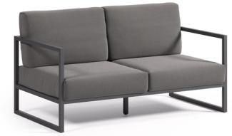 Nosh Comova Sofa 100% outdoor dunkelgrau und aus schwarzem Aluminium 150 cm