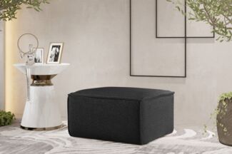 Polsterhocker Designerhocker CELES PREMIUM 65x65 cm Stoff Ascot Bukla Schwarz