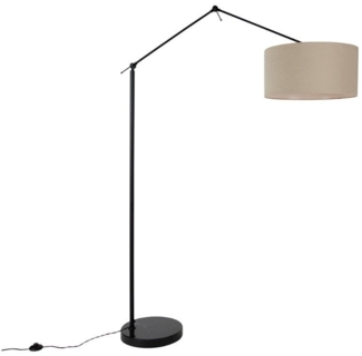 Qazqa Stehlampe Editor stof, ohne Leuchtmittel, E27, Schwarz, Design, Stahl, 1-flammig