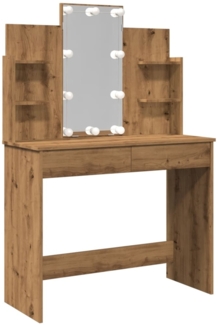 Schminktisch mit LED-Leuchten Artisan-Eiche 96 x 40 x 142 cm
