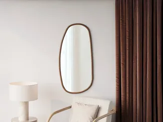 Vente-unique - MEIXI Spiegel Holz, Platte Braun - B 3 cm x H 130 cm x L 58 cm