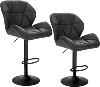 Woltu Barhocker (Set, 2 St), Tresenhocker Designer Hocker mit Rückenlehne