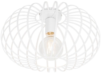 Qazqa Deckenleuchte Johanna, ohne Leuchtmittel, E27, Weiß, Design, Stahl, 1-flammig