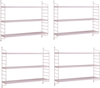 en.casa 'Strängnäs' Modulares Wandregal, 4 Stück, Stahl, Lila, 50 x 60 x 15 cm