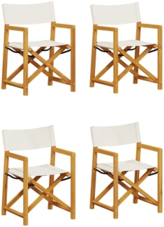 vidaXL Klappbare Gartenstühle 4 Stk. Cremeweiß Stoff 3208916