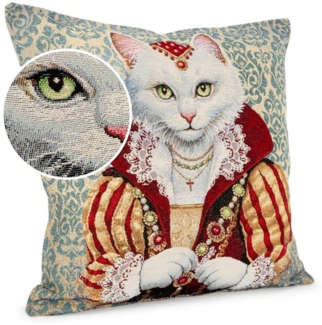 ANRO Dekokissen Kissenhülle MIT oder OHNE Füllung Kissenbezug Zierkissen, Kissenüberzug ohne Füllung Gobelin 45x45cm Königin bunt