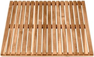WENKO ACACIA Badematte 55x55 cm, Braun, aus Akazienholz