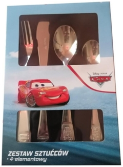 Disney Pixar Kinderbesteck Kinderbesteck Cars, Edelstahl, 4 teilig, 1 Personen