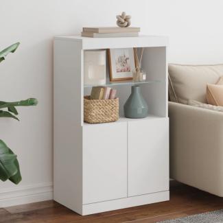 vidaXL Sideboard mit LED-Leuchten Weiß 60,5x37x100 cm 836665