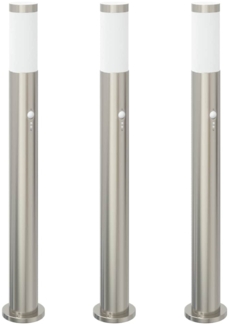 vidaXL Pollerleuchten mit Sensor 3er 80 cm Edelstahl IP44 4006008
