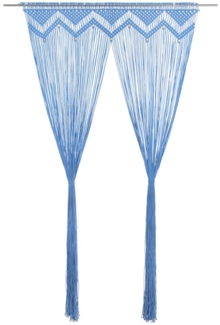 vidaXL Makramee Vorhang Blau 140x240 cm Baumwolle 323986