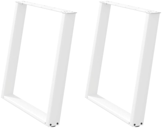 vidaXL Esstischbeine U-Form 2 Stk. Weiß 80x(72-73) cm Stahl 4012797