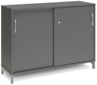 Büroschrank DNA 1200x890 mm Anthrazit/Aluminiumgrau Schiebetür 2A4