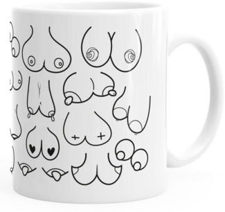 MoonWorks Tasse Kaffee-Tasse Titten-Muster Brüste Fun-Tasse Titten-Tasse Büro-Tasse MoonWorks®, Keramik