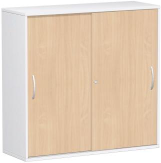 Schiebetürenschrank Oberboden 25 mm, 120x42x118cm, Buche Weiß