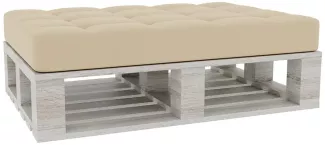 Gutekissen® Palettenkissen Gesteppte Kissen mit Knöpfen, Palettenauflagen Sitzkissen Rückenlehne Gesteppt PFG (Sitzkissen 120x60, Creme)