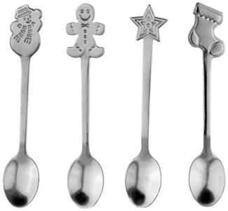 4 er Set Kaffee Löffel Dessertlöffel Weihnachtsmotive 13cm Motive18131