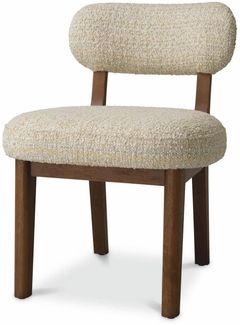 Casa Padrino Luxus Esszimmer Stuhl Beige / Dunkelbraun H. 77,5 cm - Esszimmer Möbel