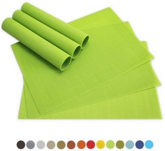 matches21 HOME & HOBBY Platzset Tischsets BORDA 6er Set Hell-grün als Tischuntersetzer, (6-St), Abwaschbare Platzsets als Tischunterlagen für Ess-Tisch Tisch-Deko