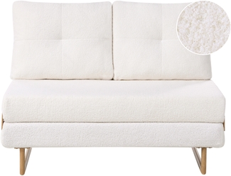 Schlafsofa 2-Sitzer JERSLEV Bouclé Cremeweiß