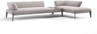 Sofanella Ecksofa ALMERIA Stoffgarnitur Sofalandschaft Couch in Hellgrau M: 360 Breite x 97 Tiefe