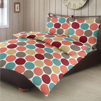 TRAUMSCHLAF Bettwäsche Punkte, Biber, 2 teilig, Biberbettwäsche weich und kuschelig