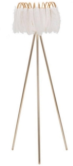 Dmora Stehlampe Millefleur, Bodenlicht, Lampe, Stehleuchte, 46x46 h147 cm, Weiß und Gold
