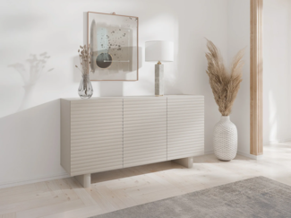 Vente-unique - Sideboard mit 3 Türen - MDF - Beige - LUDIMA