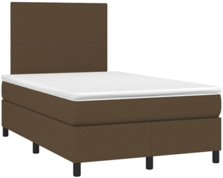 vidaXL Boxspringbett mit Matratze Dunkelbraun 120x190 cm Stoff 3269870