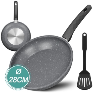 HOMELUX Pfannen-Set Pfanne Ø20/24/28 cm Bratpfanne Antihaftbeschichtung Pfanne Induktion, kaltgewalztem Stahl, Indukion
