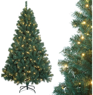 LETGOSPT Künstlicher Weihnachtsbaum Künstlicher Weihnachtsbaum für Gemütliche Deko – Dicht & Formstabil, 150 cm Baum mit 900 Zweigen & 180 Warmweißen LED-Lichtern, Festliche Beleuchtung inklusive – Sofort Dekorierbereit