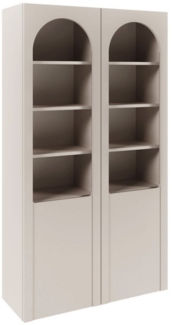 Selsey 'Arkadia' Vitrine mit Bogentüren und Glasfronten, Kaschmirgrau, 100 cm