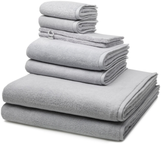 Ross Sensual Skin 8 tlg. Frottier-Set - 2 X Handtuch (50 X 100cm), 2 X Duschtuch (75 X 140cm), 2 X Gästetuch (30 X 50cm), 2 X Waschhandschuh (16 X 22cm) - 500 g/m2 - Chrom