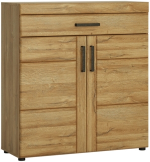 Schuhkommode Coswig / Cortina, Holzwerkstoff, Holzfarben, 93 x 100 x 38 cm